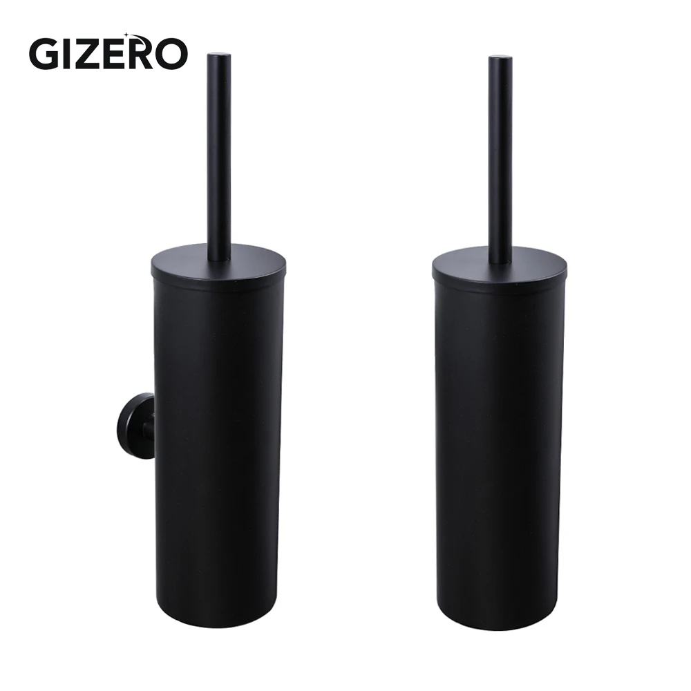 

Matt Black Toilet Brush Holder Stainless Steel Cleaning Tool Durable Vertical Bathroom Toilet Brush Wall Mounted ZR2412