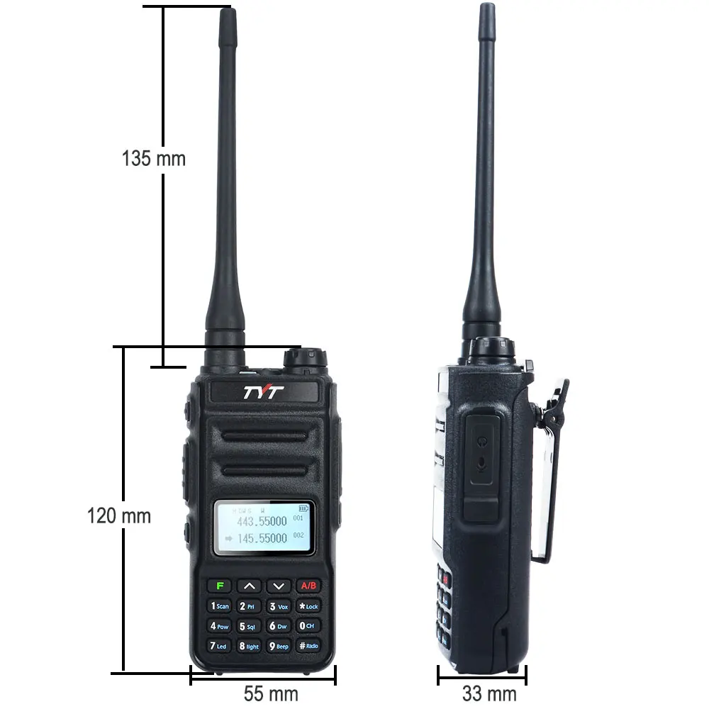 TYT TH-UV88 VOX dual band walkie talkie VHF 136-174MHz & UHF 400-480MHz 5W 200CH Scrambler Portable Two way radio TYT FM Radio