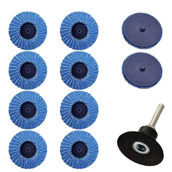 

10 Pcs 2 Inch 80 Grit Roll Lock Flap Sanding Disc Quick Change Zirconia Alumina Grinding Wheels for Rotary Tools