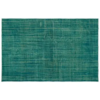 

Handmade Turquoise Vintage Overdyed Turkish Area Rug 187x282 Cm-6'2''X9'3''