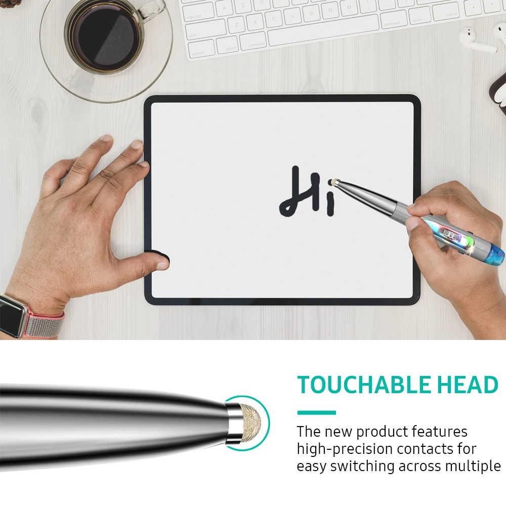 2.4GHz Optical Pen Mouse Left & Right Hands Rechargeable Wireless Optical Pocket Pen Mouse Wireless Dual Right Keys