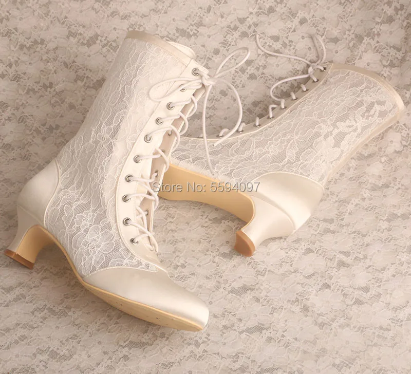 ivory boots low heel