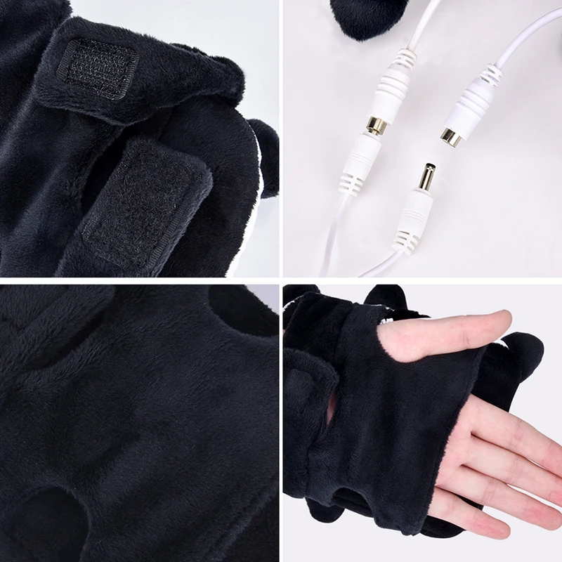 1 пара USB в форме панды теплые перчатки с подогревом для рук теплые зимние перчатки для офиса Рождественский подарок