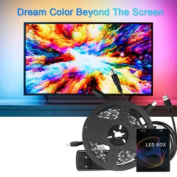 

5m DIY Ambilight LED Strip RGB USB Desktop Computer TV Dream Screen Backlight For Household Relaxing Supplies