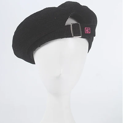 buckle black beret Joejerry милый берет для женщин плоская шапка Вельветовая шляпа вышивка берет для девочек Новинка - Цвет: buckle black beret
