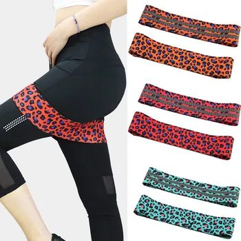 

Unisex Leopard Print Yoga Squat Circle Loop Hips Resistance Bands Elastic Workout Fitness Equipment g3