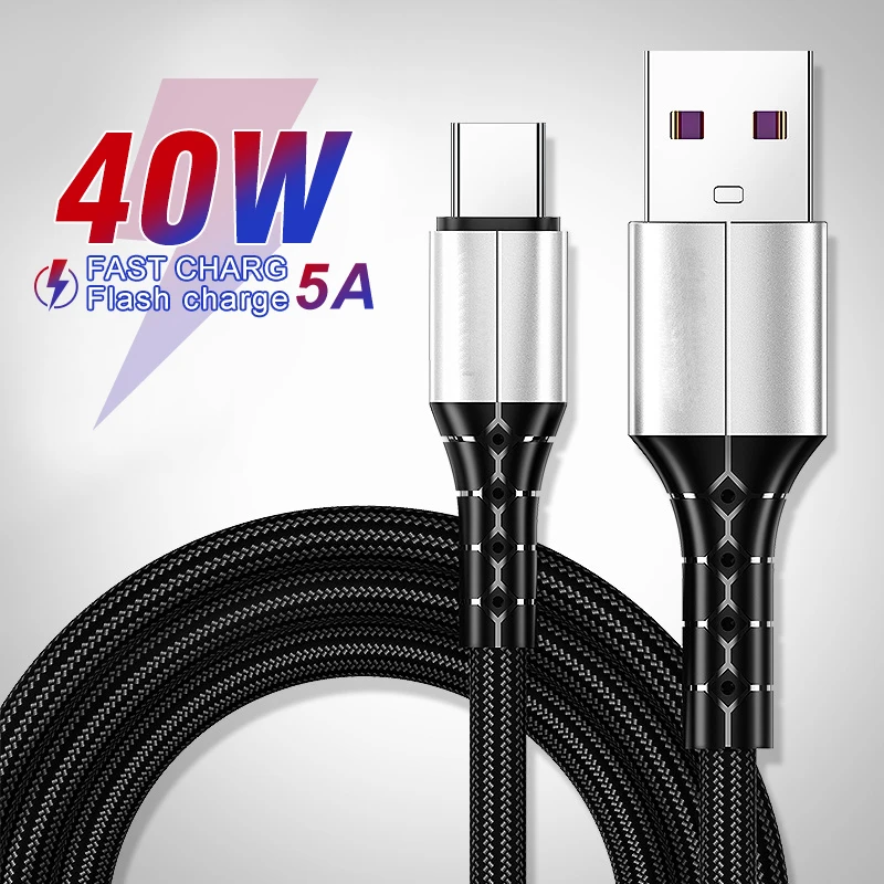 

5A USB Type C Micro USB Cable 0.3M/1M/1.5M Fast Charging Cable Phone Quick Charger For Samsung S20 Huawei Xiaomi Data Cable
