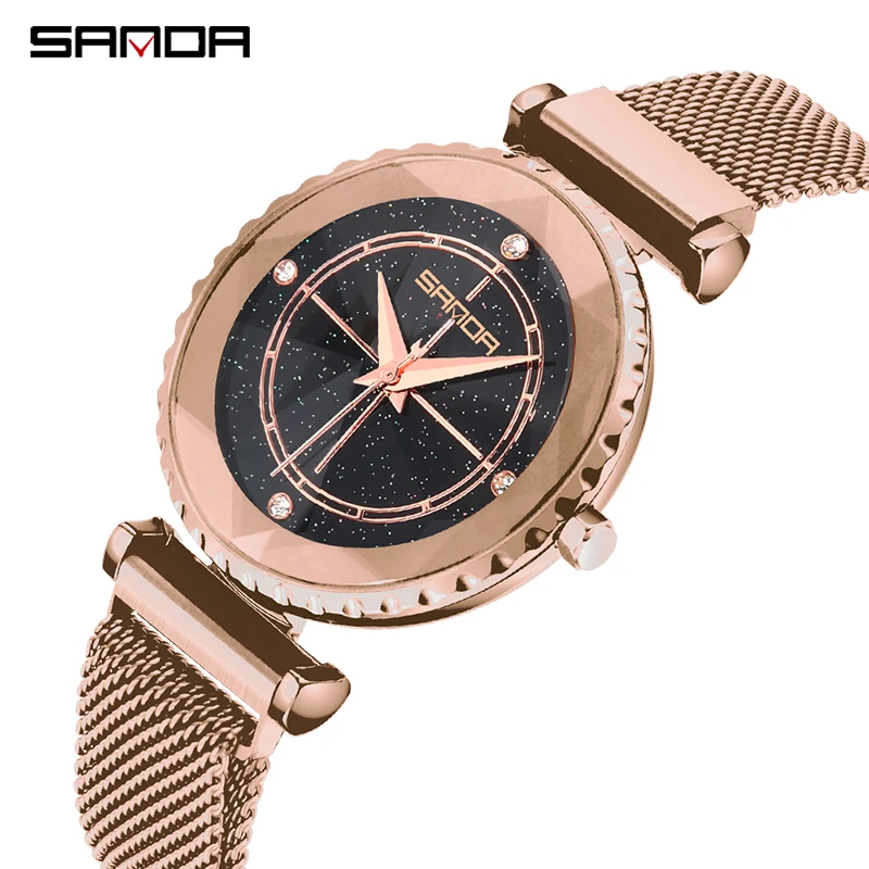 SANDA 2019 простые роскошные магнитные ремешок женские кварцевые часы Бизнес
