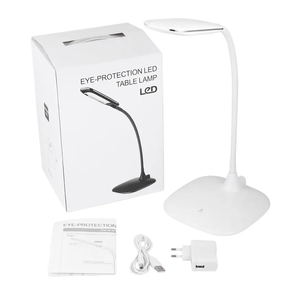 

High Brightness Eye-protection LED Table Lamp 3 Grade Dimmable With Touch Key Soft Lamp Arm 360 Degree Adjustable Energy Saving