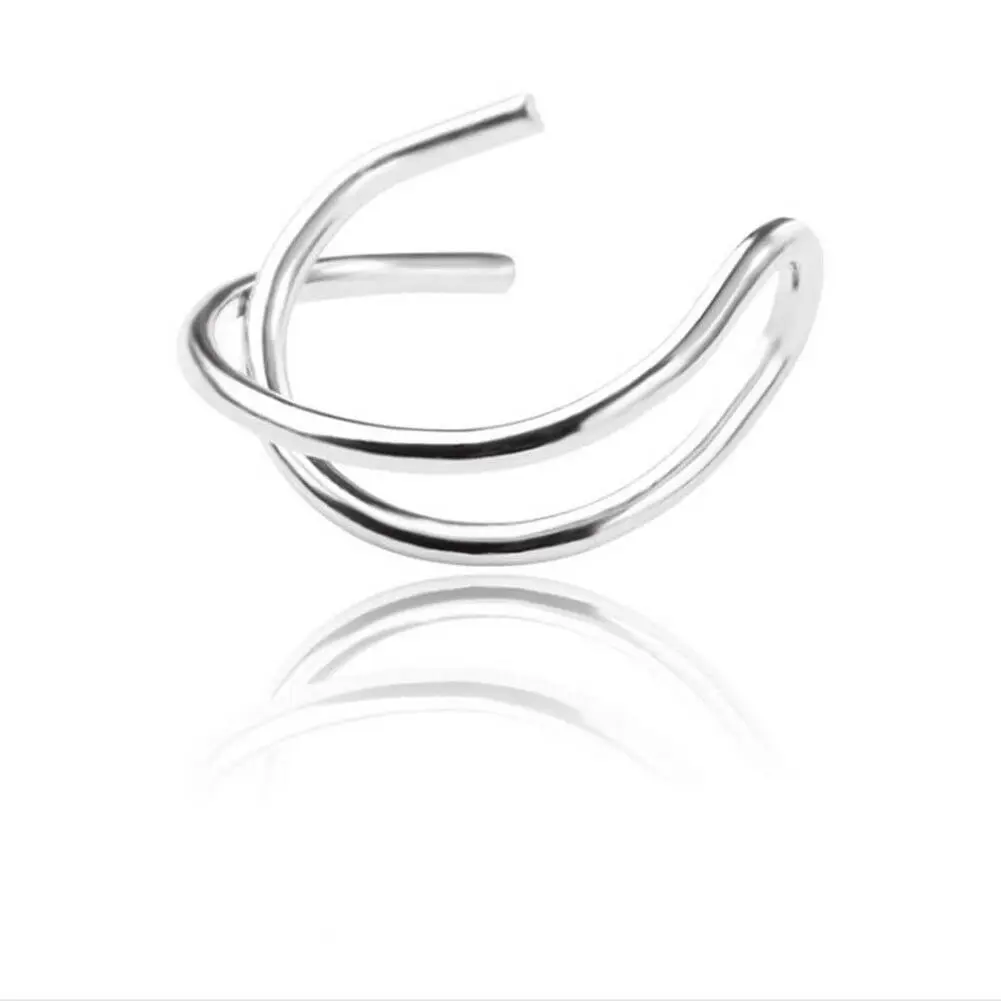 Silver 1 шт. панк-рок Клипсы-каффы обертывание без пирсинга-серьги-клипсы ювелирные изделия применяются для мужчин и женщин - Окраска металла: Silver