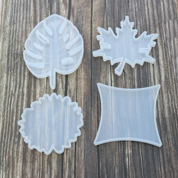 

yi xing DIY Crystal Epoxy Silicone Mould Coasters Mould Leaf Maple Leaf Rhombus Hand-made Mirror
