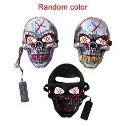 Батарейный светодиодный маскарадный костюм маскарадный фестиваль полное лицо светящаяся маска реквизит Хэллоуин страшный светящийся