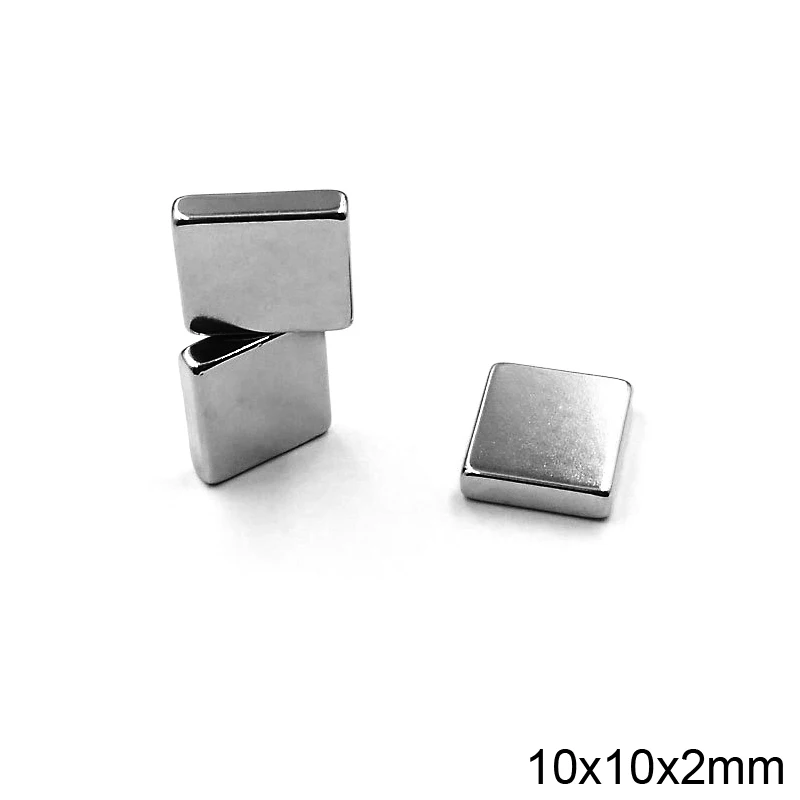 20/50/100/200/500 шт F 10x10x2 мм N35 Сильный квадратный неодимовый редкоземельный магнит 10*10*2
