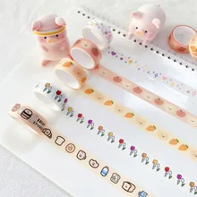 Bande de papier et tulipe ours mignon, décoration pour compte à main, autocollants de scellage pour étudiant