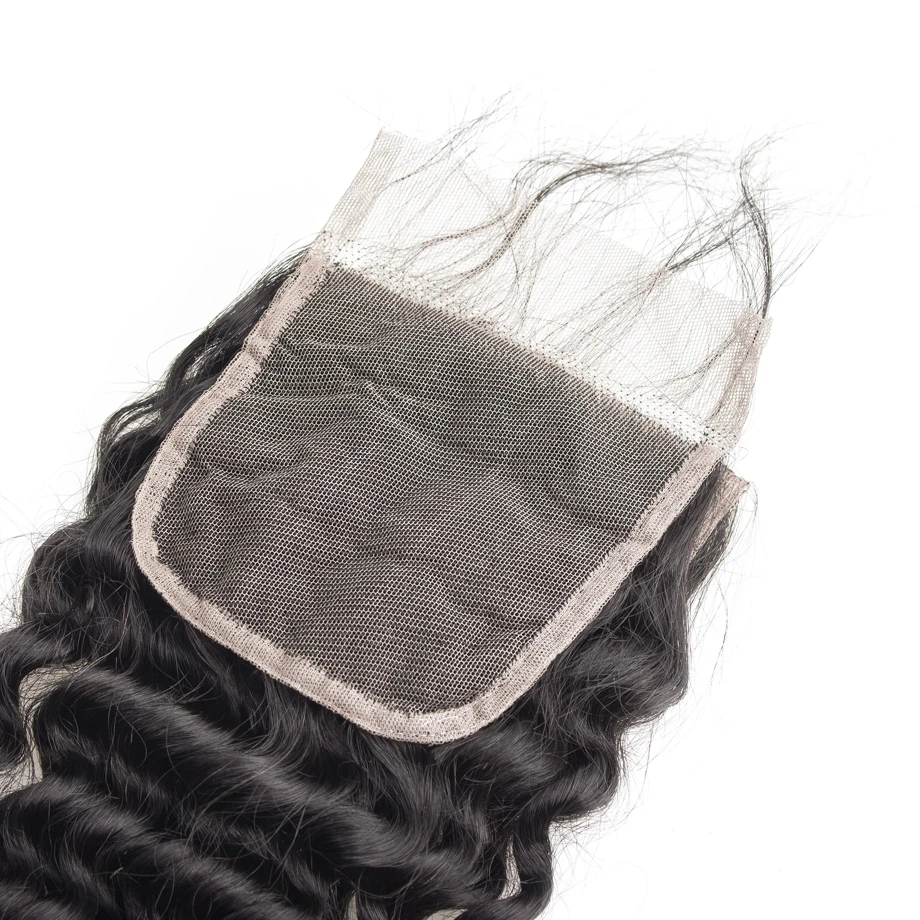 human hair extension deep wave 3 4 bundles with closure 30 inch brazilian short natural long remy weave for black women