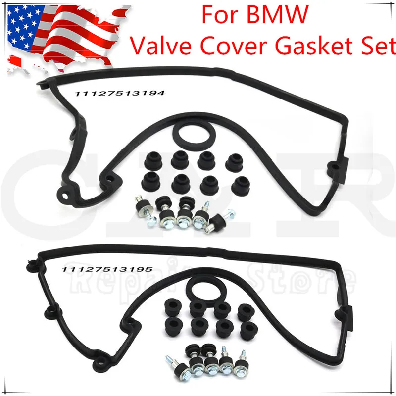 

2Sets Valve Cover Gaskets Set Left & Right for BMW 545i 550i 645ci 745i X5 4.4L 4.8L 11127513195 11127513194 11 12 7 513 195