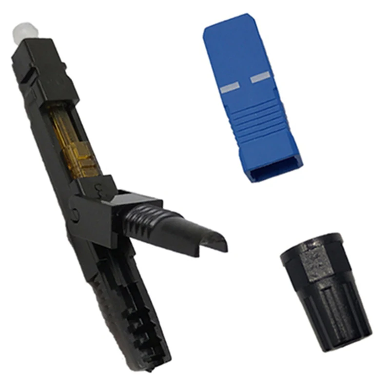300 PCS Embedded SC UPC Fiber Optic Fast Connector FTTH Single-Mode Fiber Optic SC Quick Connector SC Adapter Field Assembly