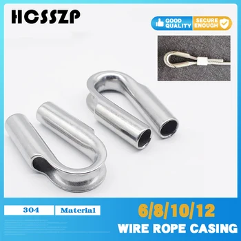 

6/8/10/12/15 mm Stainless Steel 304 Wire Tube Thimble for Winch Wire Rope Silver Cable Wire Rope Thimbles Rigging Hardware
