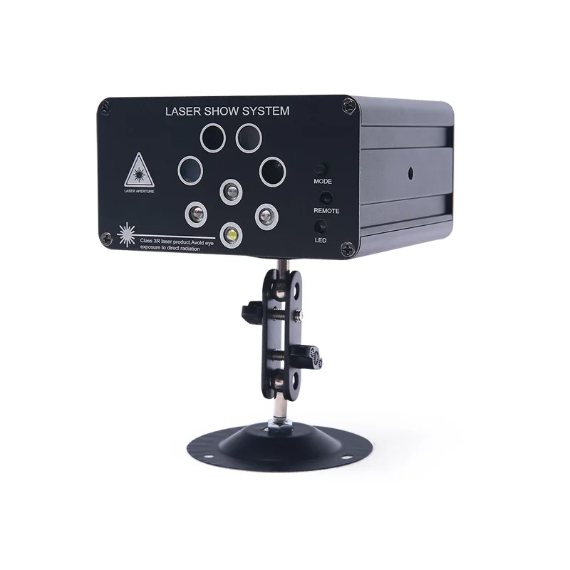 

Stage Lights 128 in 1 Laser Mixed Effect Sound Activated RGBW LED Pattern Lights Strobe Light By Remote and DMX Control for DJ