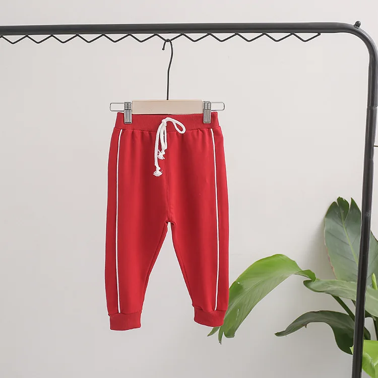 Spring And Autumn Men And Women Children Babies' Trousers Knitted Cotton Brace Four Colors Athletic Pants