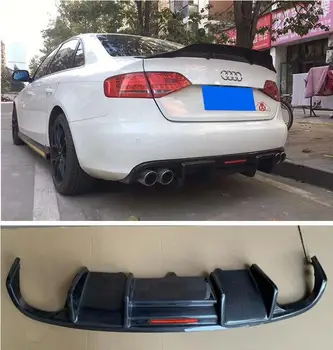 

REAL CARBON FIBER REAR BUMPER TRUNK LIP SPOILER DIFFUSER For Audi A4 B8 Standard 2009 2010 2011 2012 (Non-Sline)