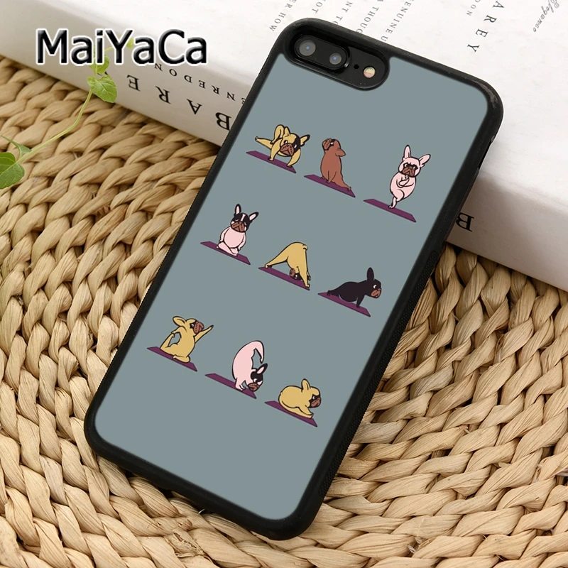 Милый чехол для телефона MaiYaCa с изображением французского бульдога кота йоги iPhone