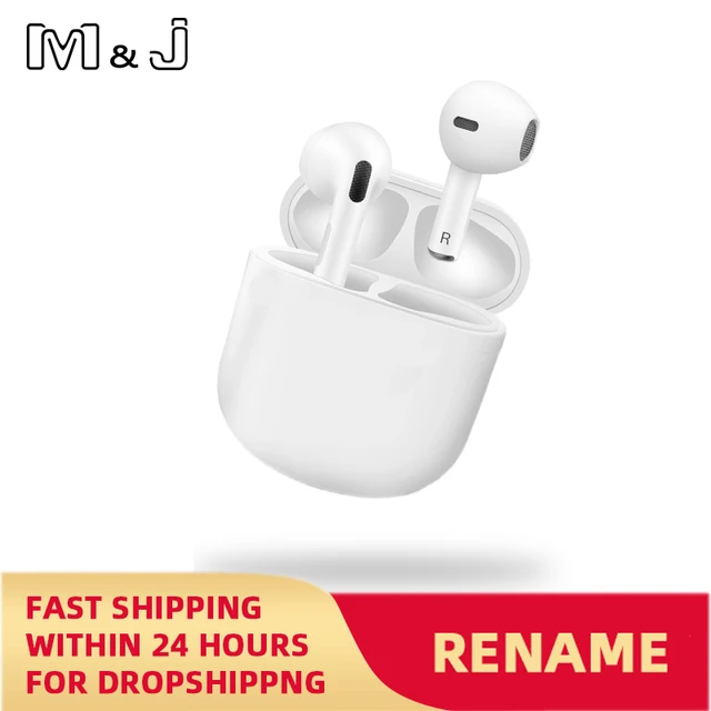 Air Pro 4 TWS Wireless Earphones Rename Bluetooth 5.0 Mini Earbuds with Charging Case Sports Handsfree Headset for Smart Phones white