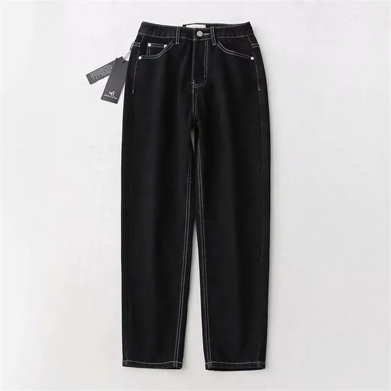 Autumn/winter new style street casual classic Harem jeans women, solid color slim high-waisted cropped jeans women ladies jeans