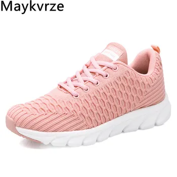 

women's shoes Flying woven wild lace-up sneakers fashion Comfortable lightweight Mesh flats girls women casual sports shoes