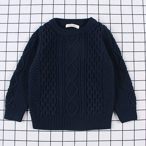 Вязаный пуловер в Корейском стиле для мальчиков и девочек; осенне-весенний свитер; Нейтральный пуловер с высоким воротником; одежда для маленьких девочек - Цвет: 18023 Black