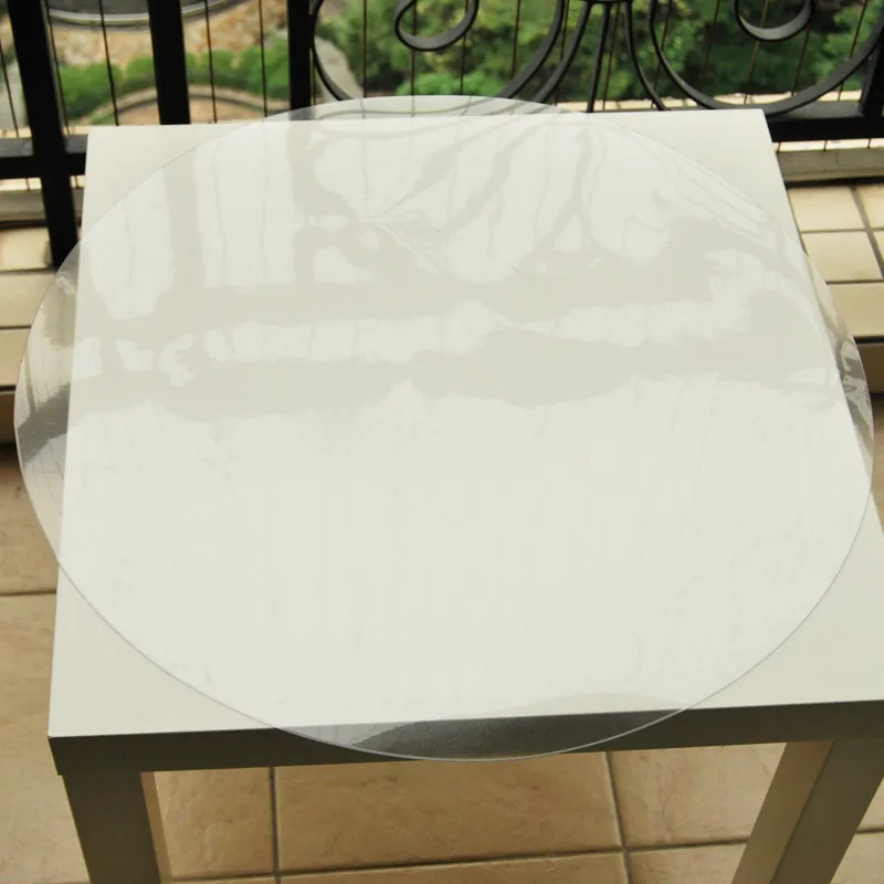 Прозрачная Круглая скатерть из ПВХ мягкая стеклянная водонепроницаемая