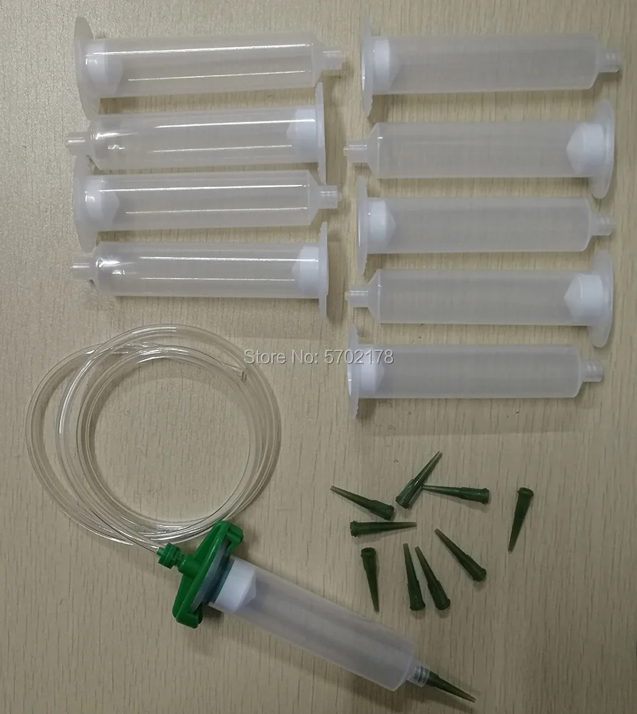 Free shipping 10pcs/bag Us Type Liquid Cylinder Cartridge 30Cc Barrel Glue Dispenser Syringe with Piston and adapter