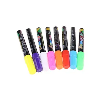 

8 Colors Highlighter Fluorescent Liquid Chalk Marker Neon Pen For LED Writing Board Blackboard Glass Painting Graffiti Office Su