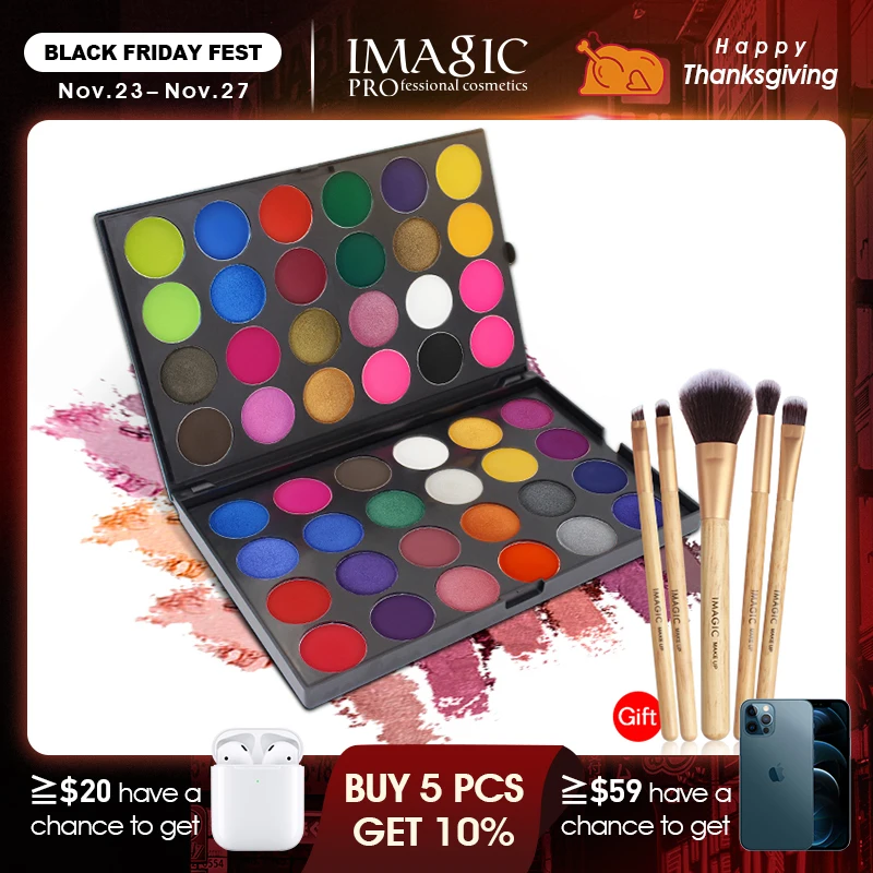 

IMAGIC Nieuw palet 48 kleuren Oogschaduw Make-up Toning Matte Oogschaduw Flash en Gloeiende Oogschaduw Poeder Pigment Cosmetica