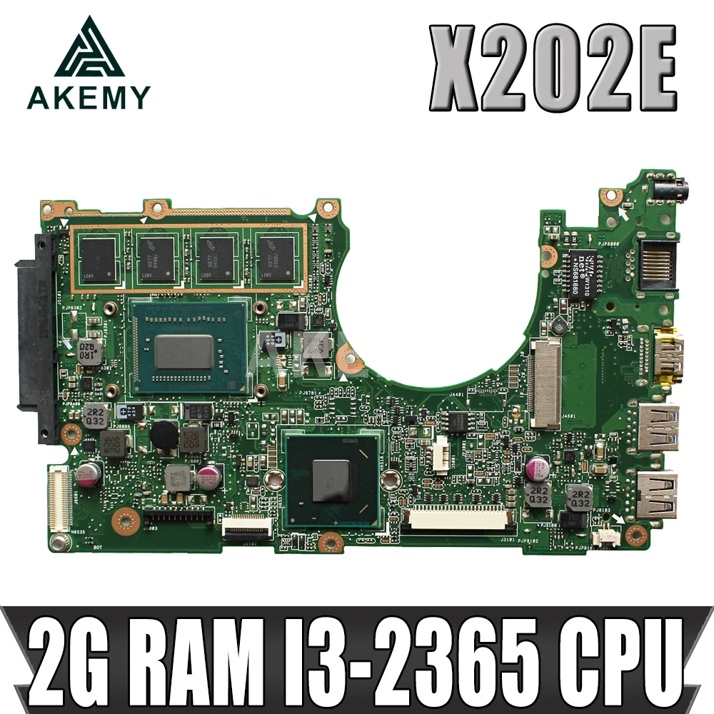 Akemy X202E материнская плата для ноутбука For Asus X201E S200E X201EP тест оригинальная 2G RAM I3-2365