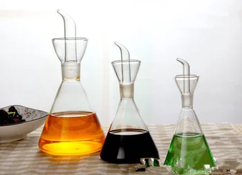 

1PC New Glass Olive Oil Vinegar Bottle Pourer Spout Drizzler Cruet Condiment Soy Sauce Kitchen Bottles Cooking Tool OK 0359