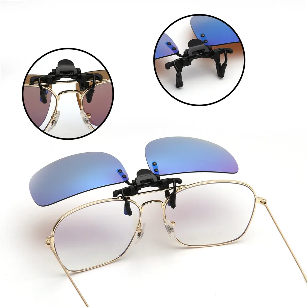 big black sunglasses Polarized Clip On Sunglasses Women Men Frameless Filp up Sunglasses for Prescription Glasses UV400 best sunglasses for big nose