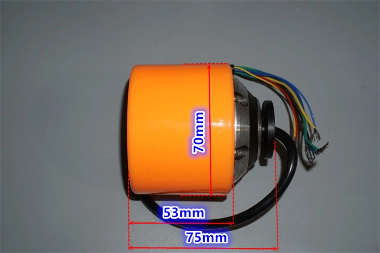 24V Electric Skateboard Wheel Hub Motor 70mm Diameter Outer Rotor Brushless Motor