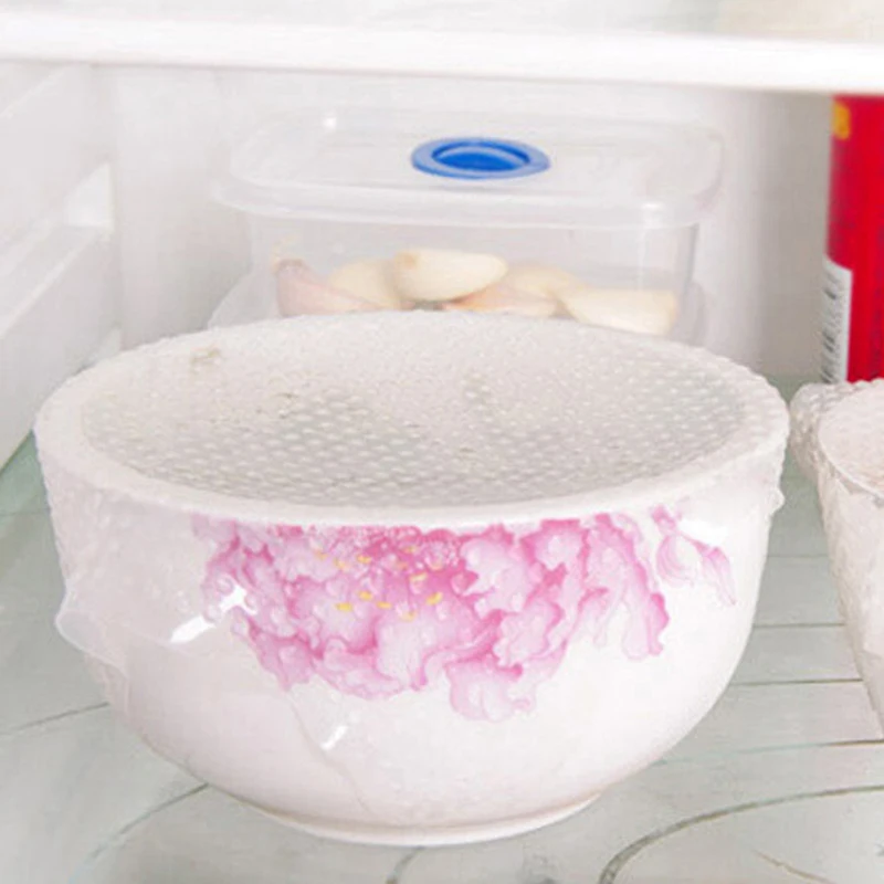  New-100 Silicone Food Packaging Sealing Cover Multi-Function Elastic Food Preservation Kitchen Tool - 4000347656360