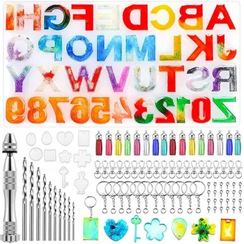 

194pcs Alphabet Resin Silicone Mold Tools Set Number Silicone Resin Casting Mold F3MF