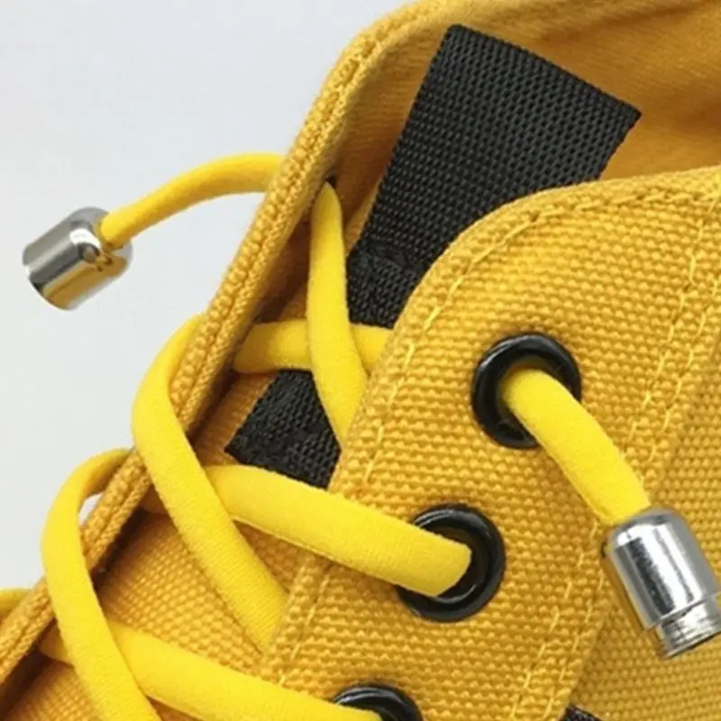 Для взрослых детей эластичные шнурки для обуви регулируемые DIY без завязок с металлическими пряжками
