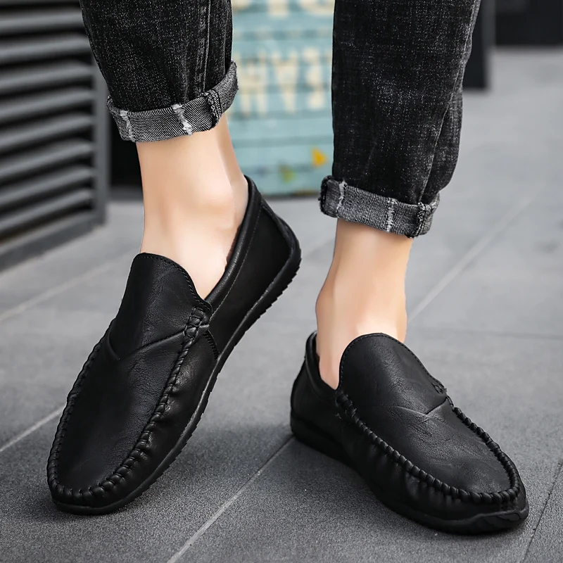Outdoor comfortable Men Shoes Moccasin Loafers Man Leather Shoes Fashion Masculino Classic Handmade Slip On Driving Casual Shoes