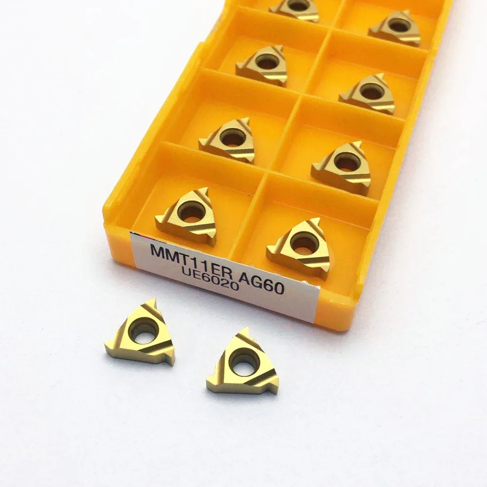 High quality carbide inserts MMT 16IR 16ER AG60 VP15TF UE6020 16IR 16ER AG55 UE6020 VP15TF Lathe grooving thread insert 11ER 11I