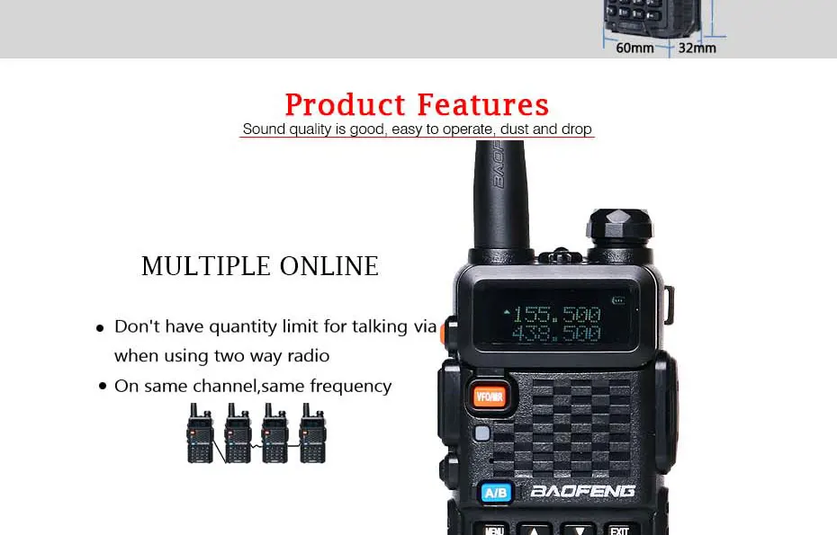 Baofeng Walkie Talkie Two Way Radio BF-F8+ Dual Band VHF UHF Radio 136-174/400-520MHz HF Transceiver walkie-talkies for hunting