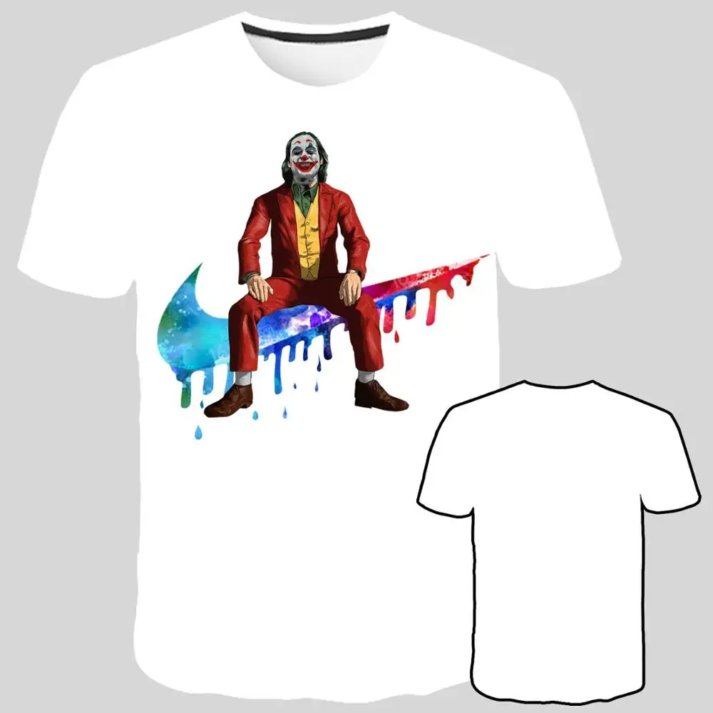 

2020 Summer Newest Clown 3D Printed T Shirt Men Joker Face Casual Male tshirt Clown Short Sleeve Funny T Shirts Tops tee Just do