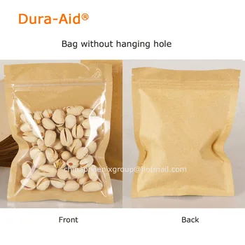 

Front Clear Back Brown Kraft Paper Plastic Zipper Bags Zip Lock Ziplock Resealable Food Coffee Package Doypack Pouch