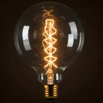 

Globular E27 Incandescent Bulbs 220V 40W Vintage Edison Lighting Bulb Straight Spiral Wire Lamps G125 circle wire