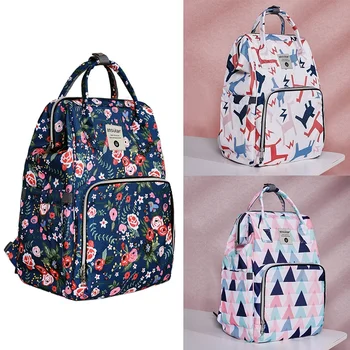 

Insular Large Capacity Printed Mummy Diaper Bag Multifunctional Waterproof Mommy Travel Portable Backpack Storage