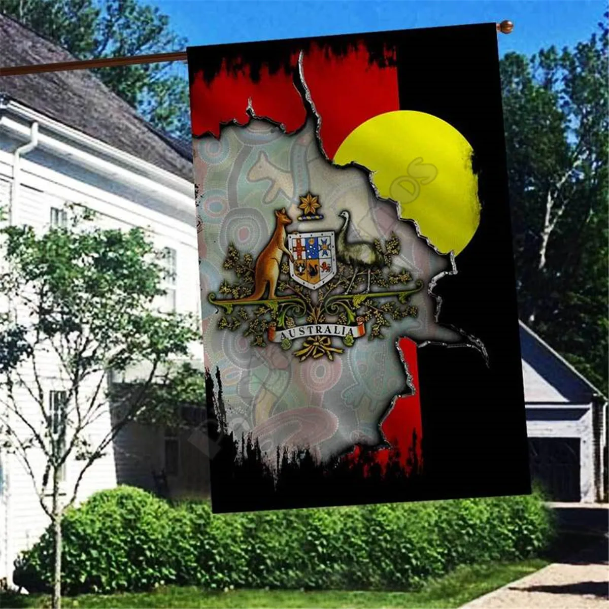 

Aboriginal Australians Flag 3D Full Printing Garden Flags Hanging House Flag Garden Flag Decoration Double-sided Printing