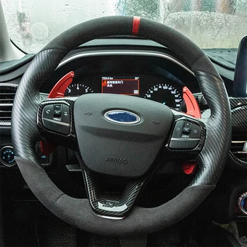 

ABS Carbon Fiber Style Car Steering Whell Cover Frame Trim Car Styling Accessories for Ford Focus MK4 2019